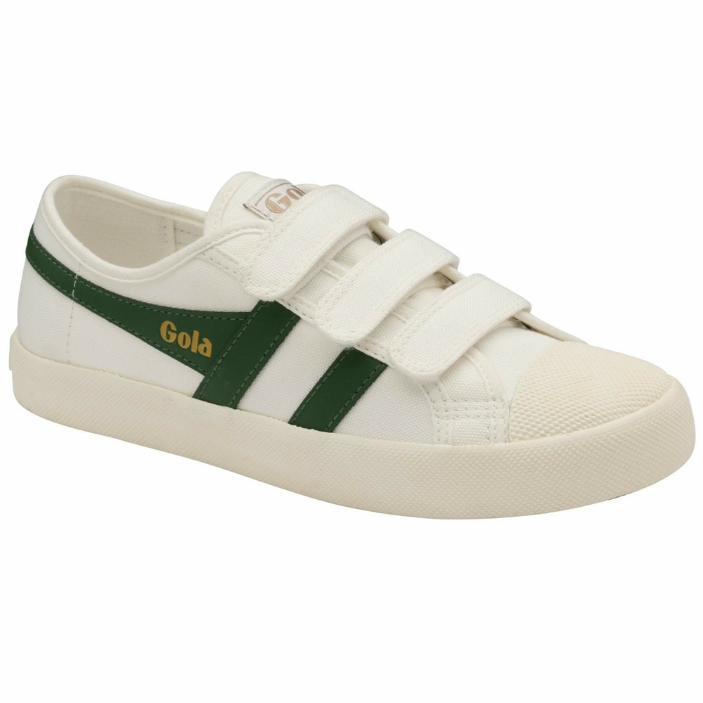 Gola Vegan Classics Coaster Strap Women Sneakers White / Dark Green | WZGBIF598