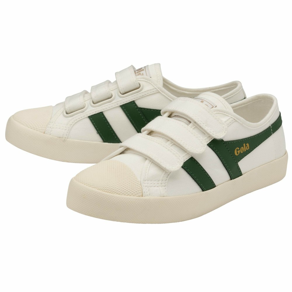 Gola Vegan Classics Coaster Strap Women Sneakers White / Dark Green | WZGBIF598