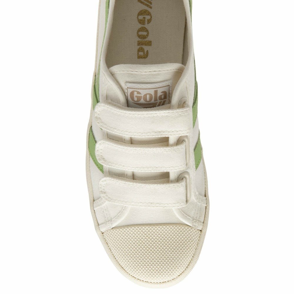 Gola Vegan Classics Coaster Strap Women Sneakers White / Green | TGXPQE452