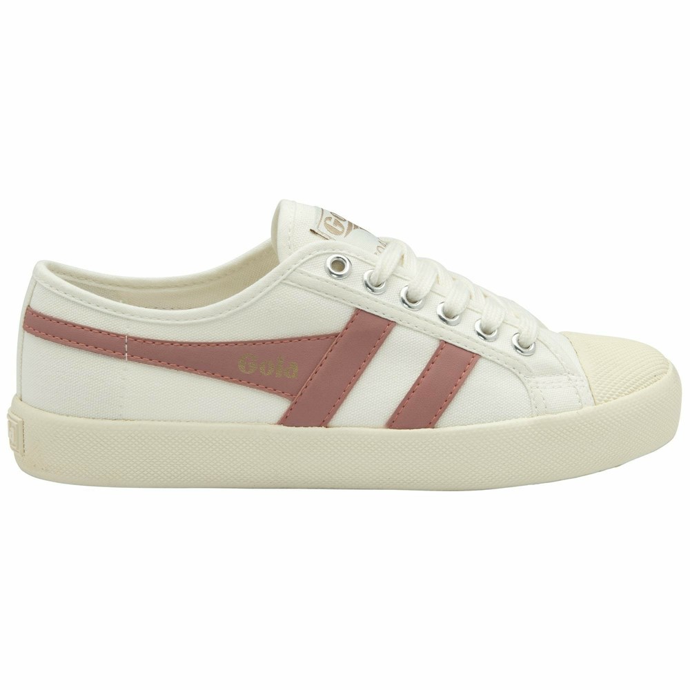 Gola Vegan Classics Coaster Women Sneakers White / Coral Pink | GDSWHY031