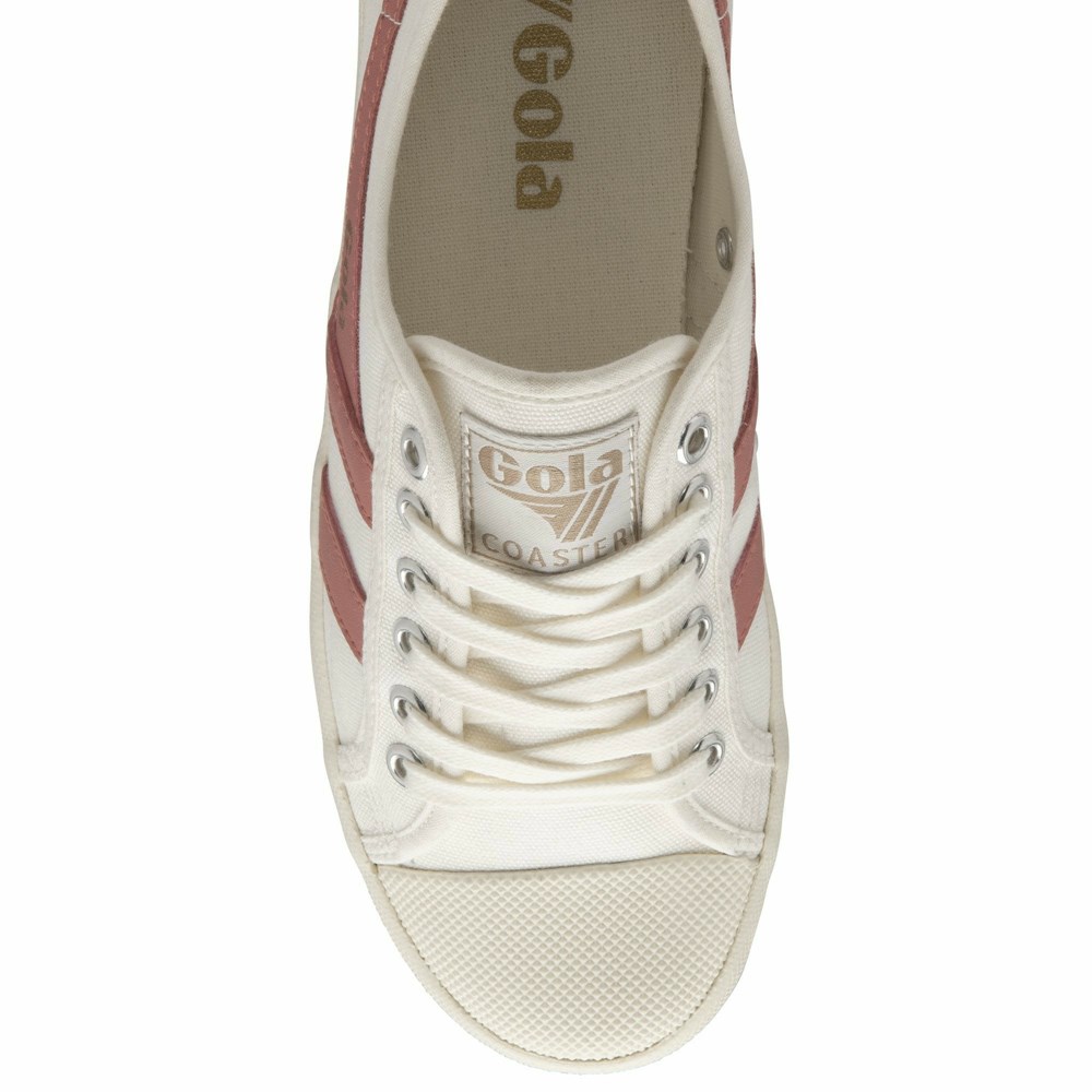 Gola Vegan Classics Coaster Women Sneakers White / Coral Pink | GDSWHY031