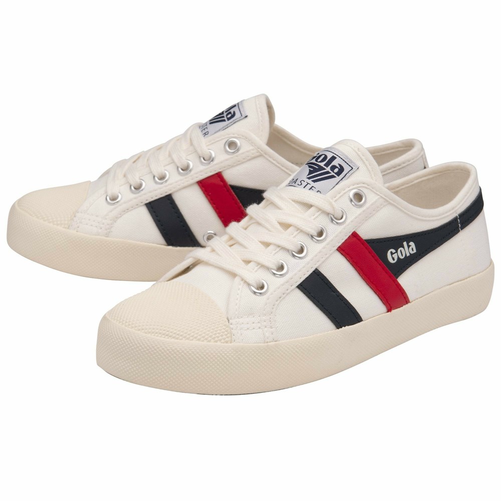 Gola Vegan Classics Coaster Women Sneakers White / Navy / Red | CSFYDG210