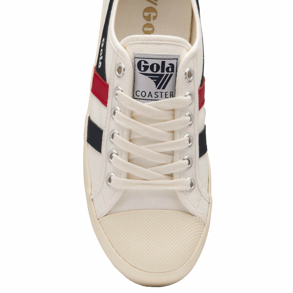 Gola Vegan Classics Coaster Women Sneakers White / Navy / Red | CSFYDG210