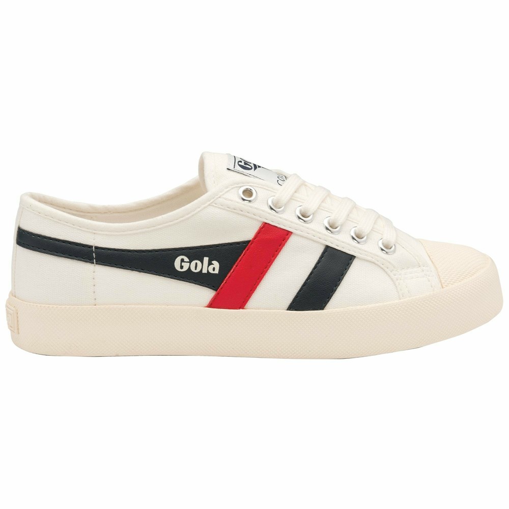 Gola Vegan Classics Coaster Women Sneakers White / Navy / Red | CSFYDG210