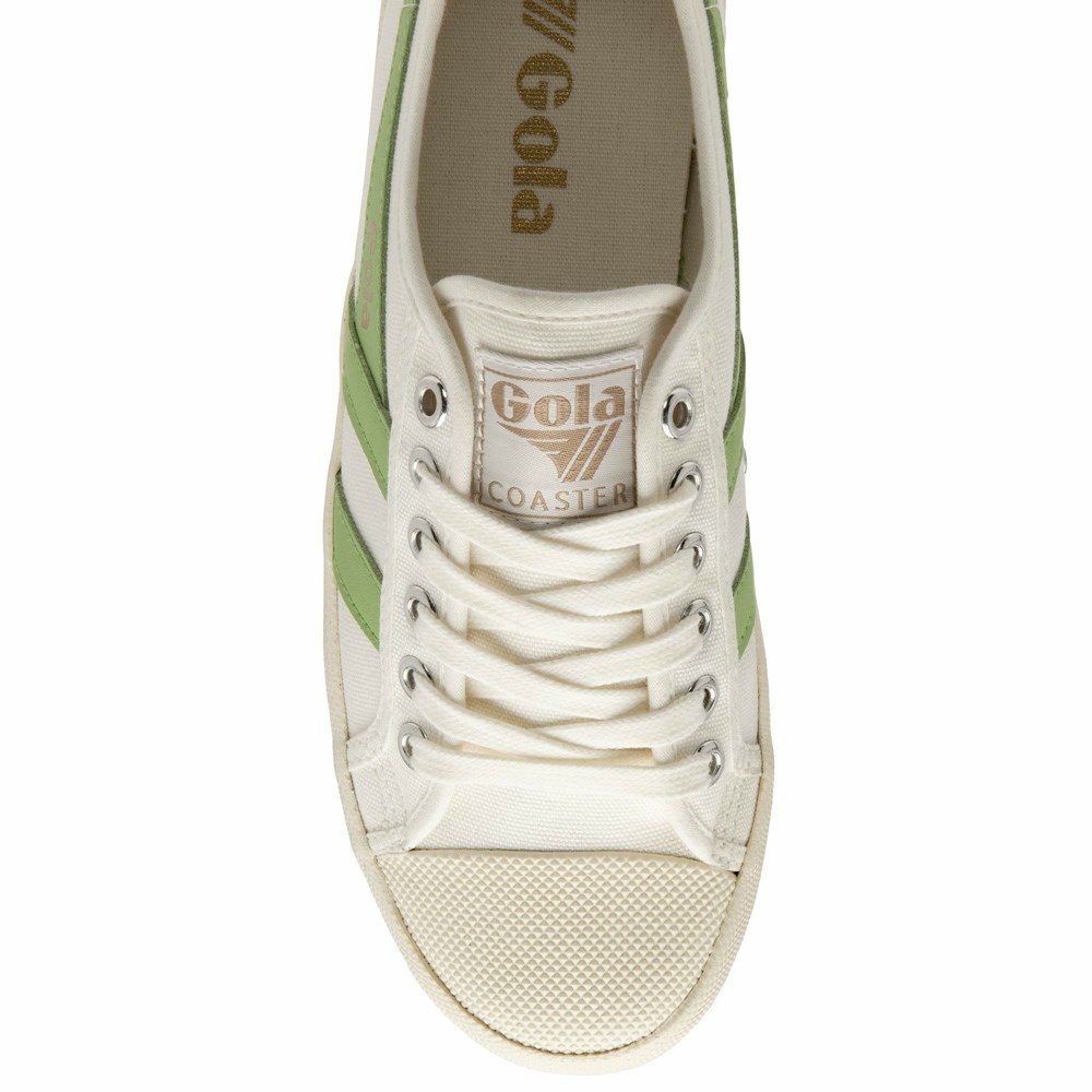 Gola Vegan Classics Coaster Women Sneakers White / Green | WYGTEI548