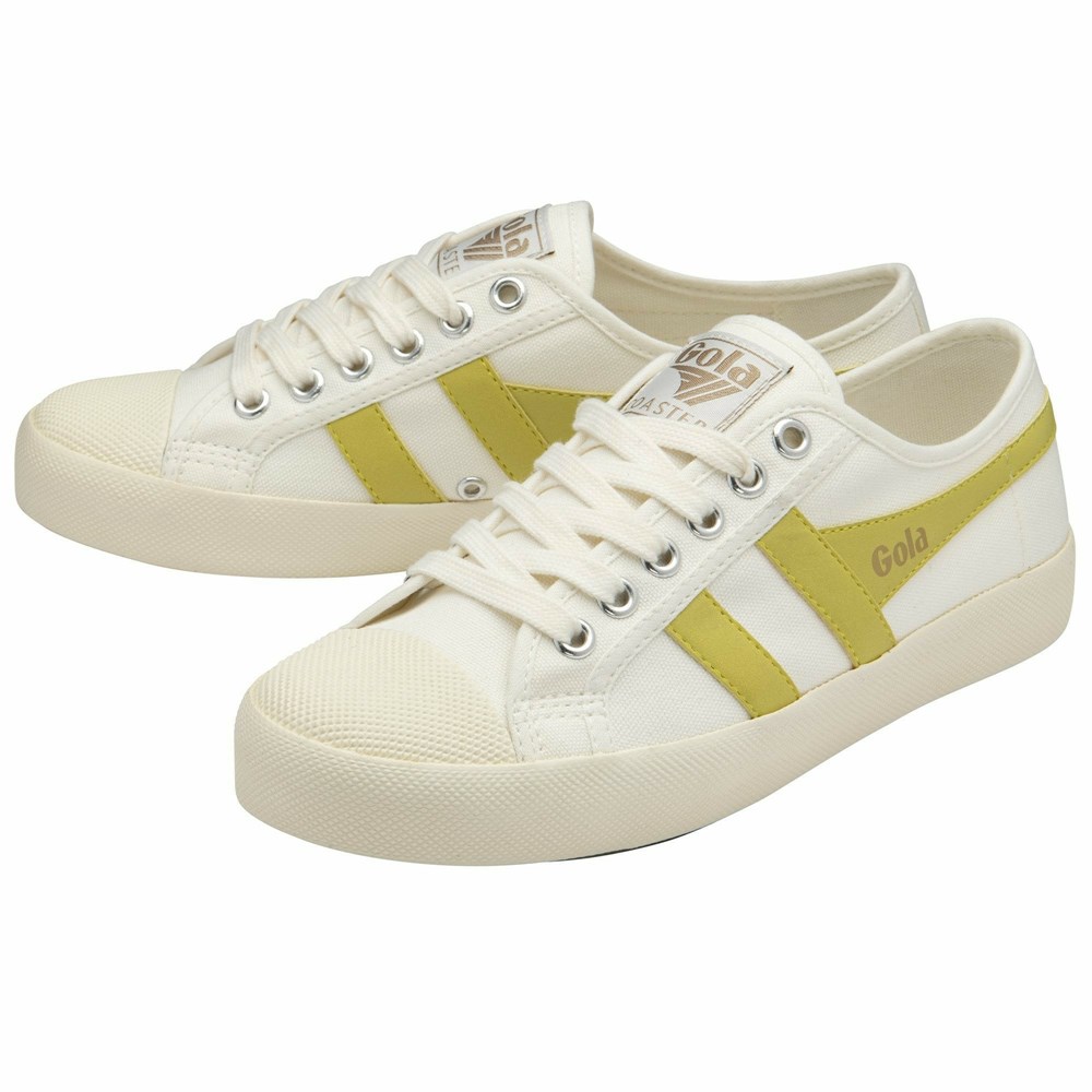 Gola Vegan Classics Coaster Women Sneakers White / Lemon | HEPXML619