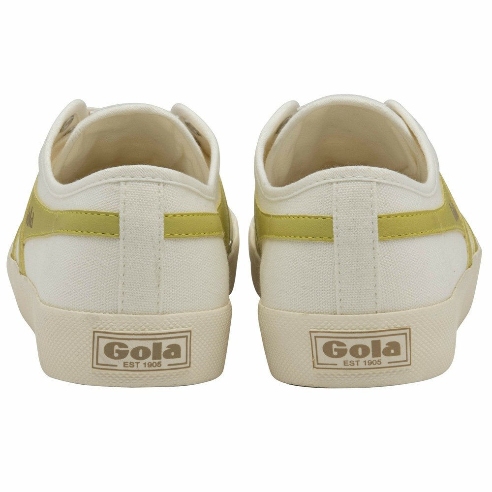 Gola Vegan Classics Coaster Women Sneakers White / Lemon | HEPXML619