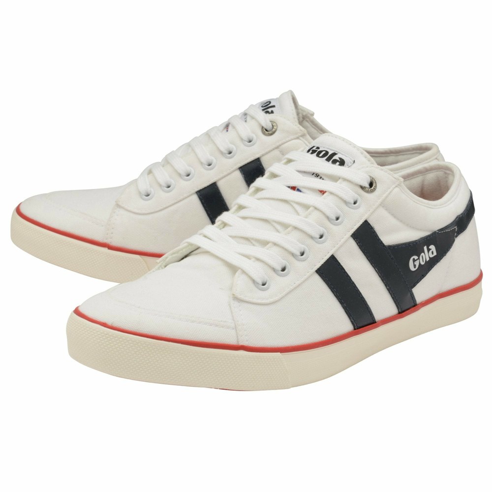 Gola Vegan Classics Comet Plimsoll Men Sneakers White / Navy / Red | WBJDLK723