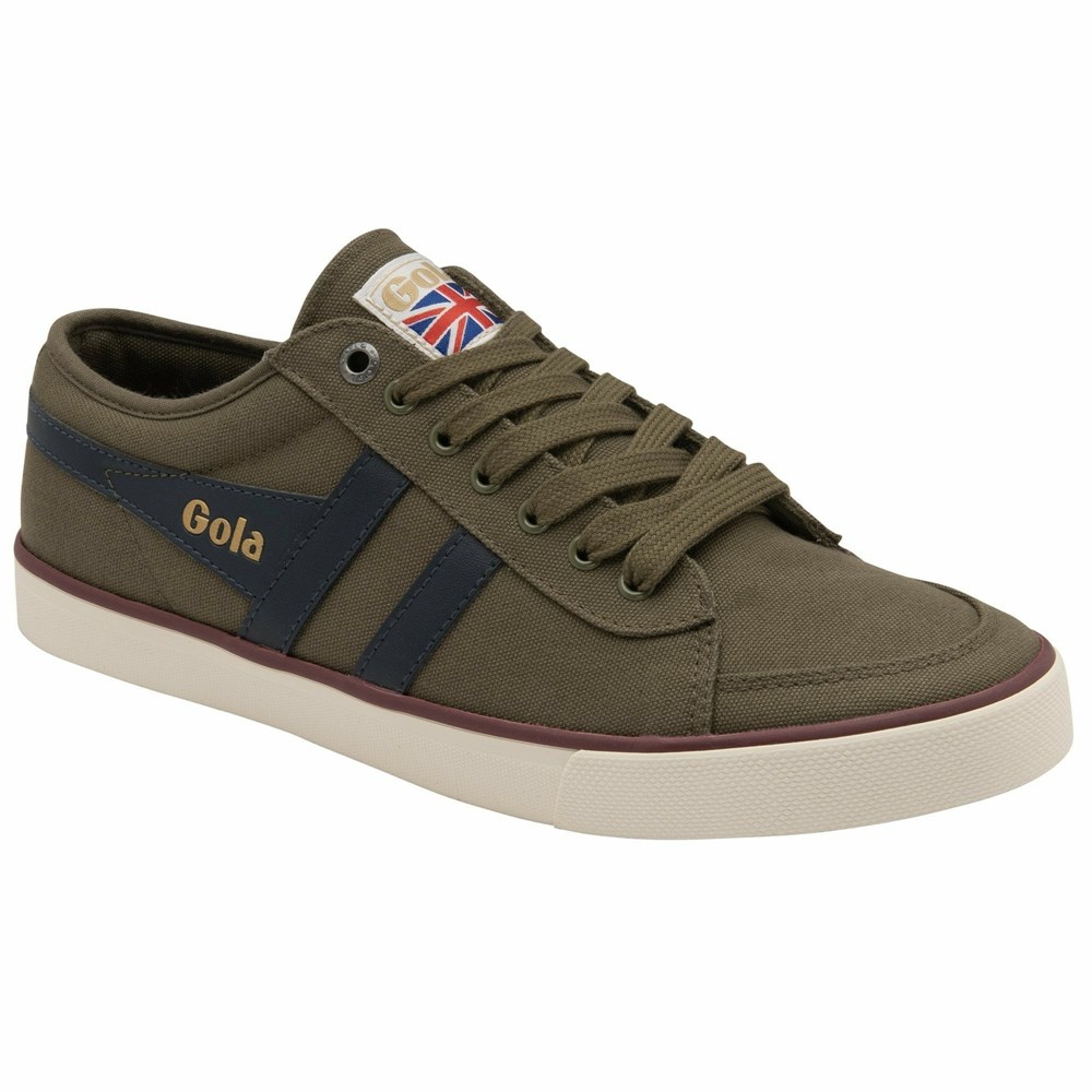 Gola Vegan Classics Comet Plimsoll Men Sneakers Khaki / Navy / Burgundy | RIJBDY506