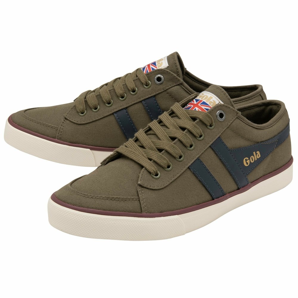 Gola Vegan Classics Comet Plimsoll Men Sneakers Khaki / Navy / Burgundy | RIJBDY506