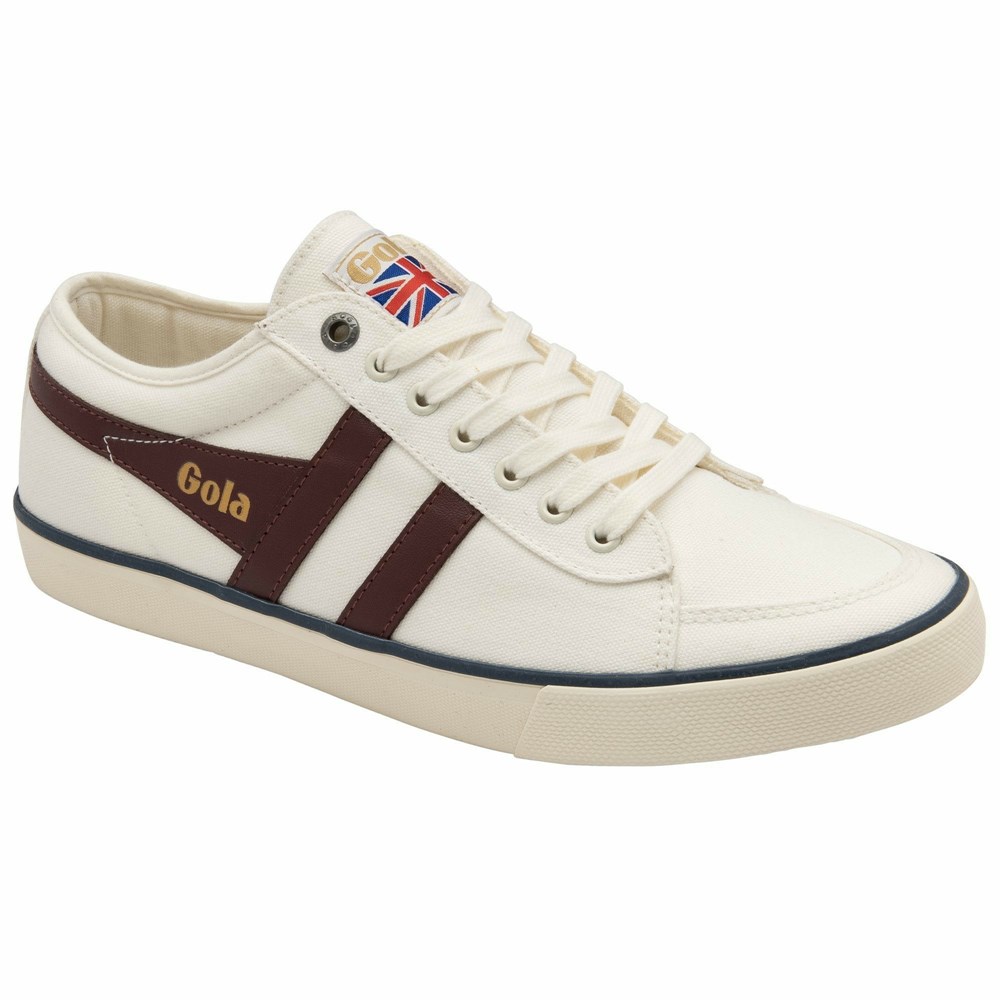 Gola Vegan Classics Comet Plimsoll Men Sneakers White / Burgundy / Navy | QNOLYP856