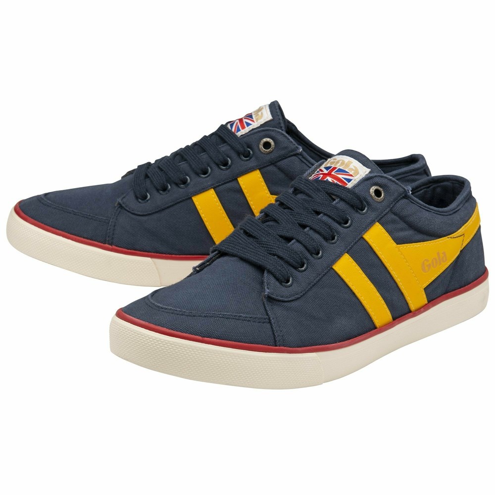 Gola Vegan Classics Comet Plimsoll Men Sneakers Navy / Orange / Red | CDSZQW973