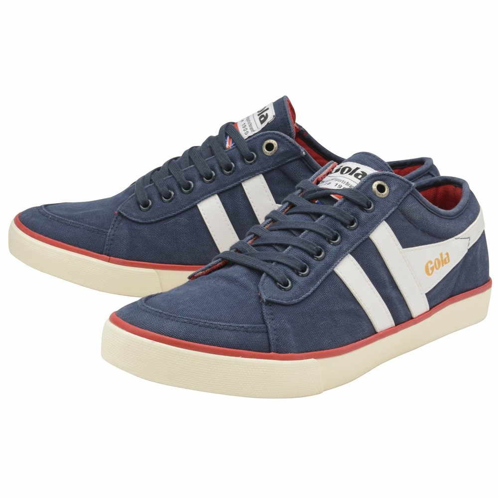 Gola Vegan Classics Comet Plimsoll Men Sneakers Navy / White | EPUQAN041