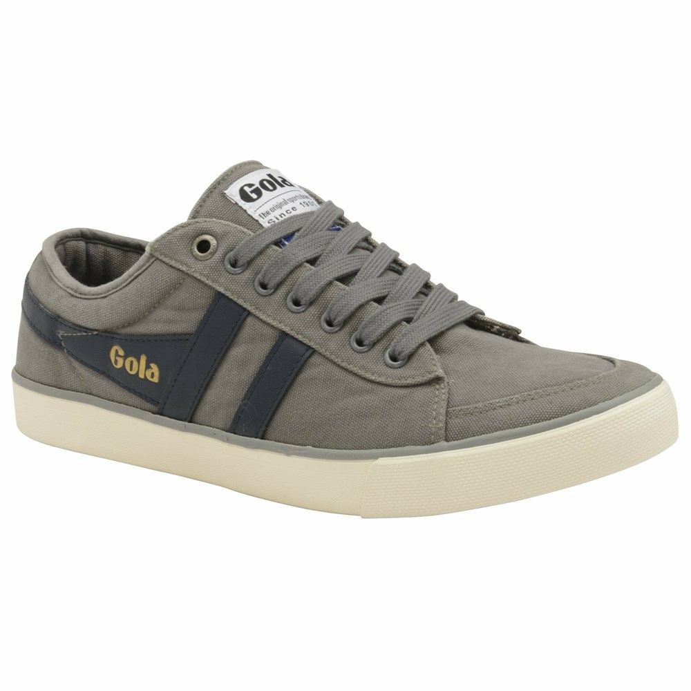 Gola Vegan Classics Comet Plimsoll Men Sneakers Grey / Navy | ICDHRJ407