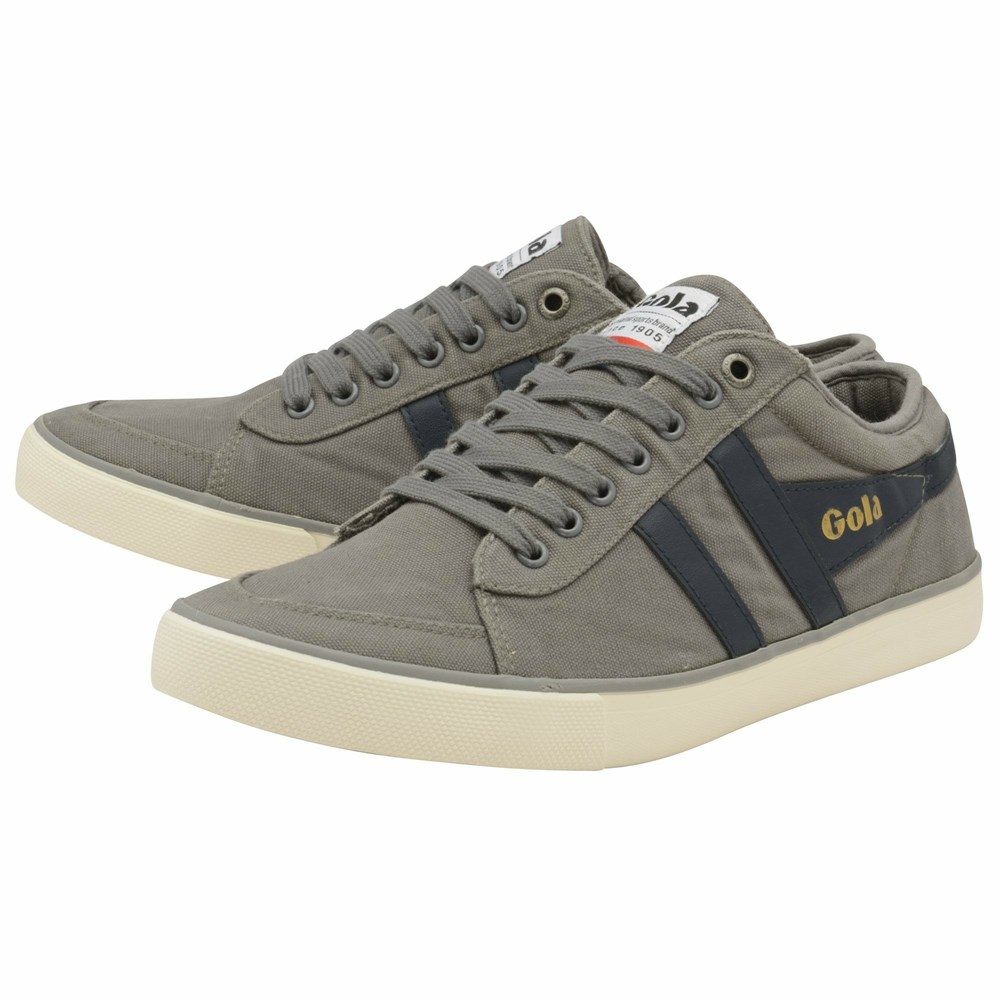 Gola Vegan Classics Comet Plimsoll Men Sneakers Grey / Navy | ICDHRJ407