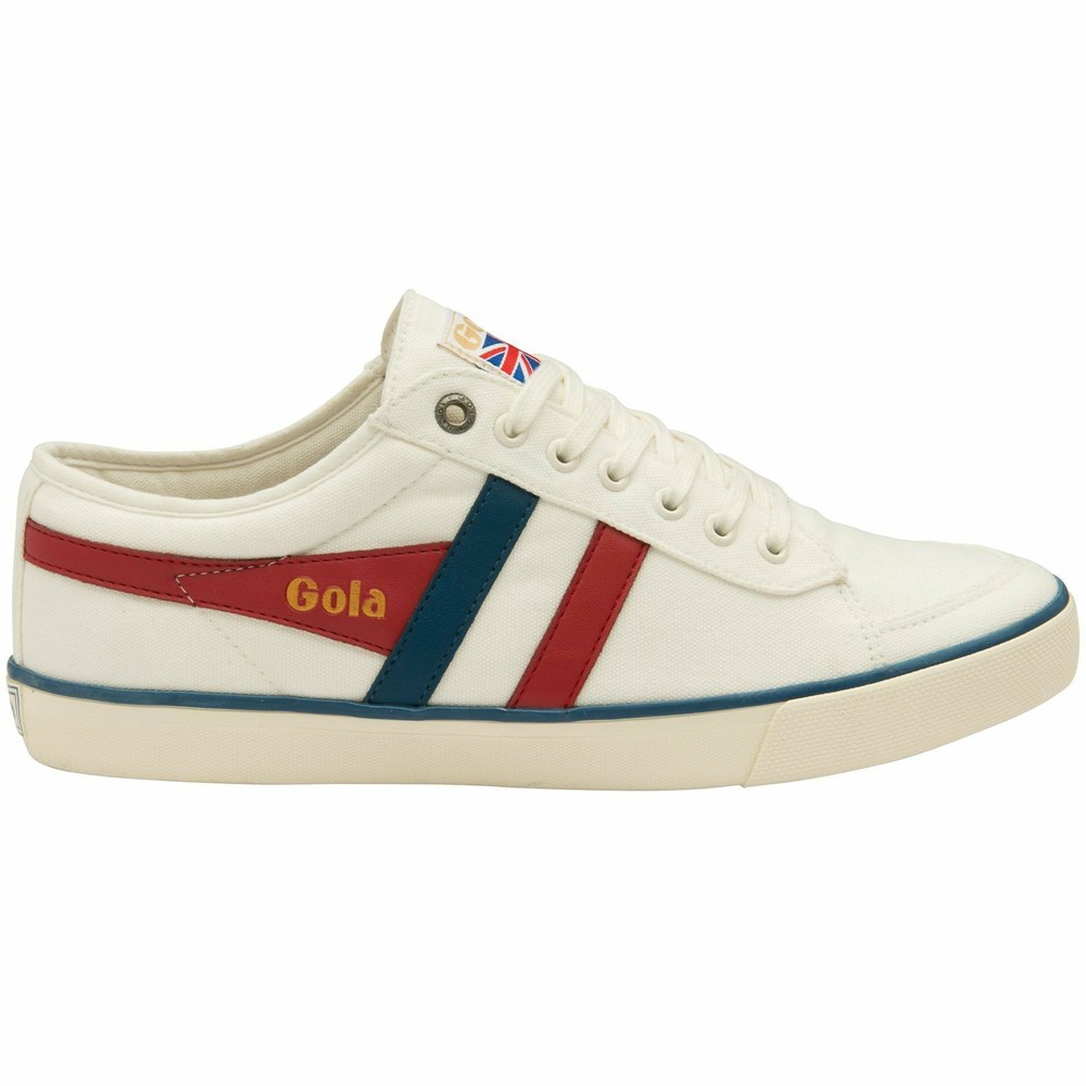 Gola Vegan Classics Comet Plimsoll Men Sneakers White / Deep Red / Blue | IARCQS915