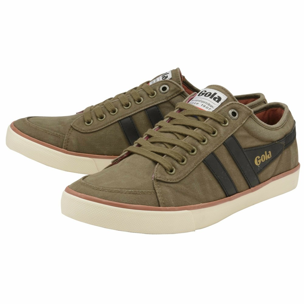 Gola Vegan Classics Comet Plimsoll Men Sneakers Khaki / Black | PMQEHG325