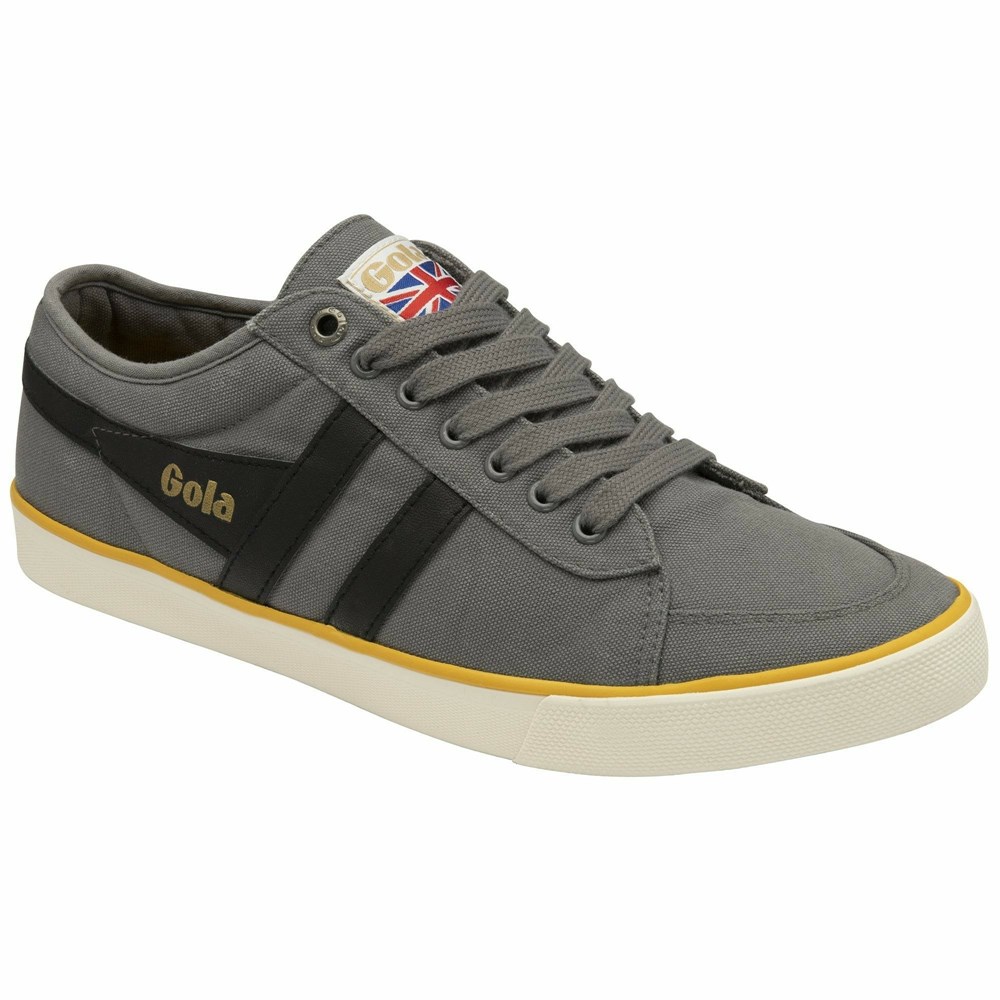 Gola Vegan Classics Comet Plimsoll Men Sneakers Grey / Black / Orange | KHIFMW561