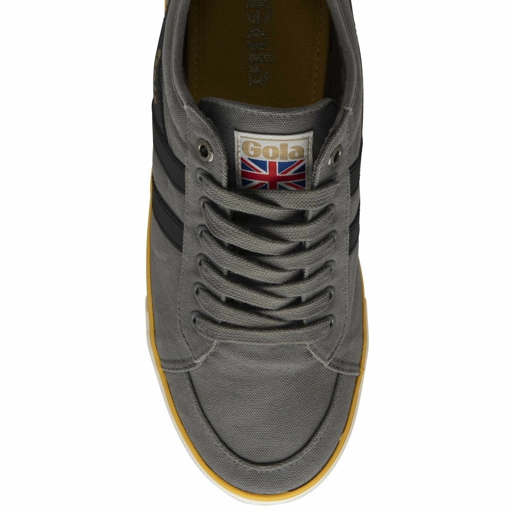 Gola Vegan Classics Comet Plimsoll Men Sneakers Grey / Black / Orange | KHIFMW561