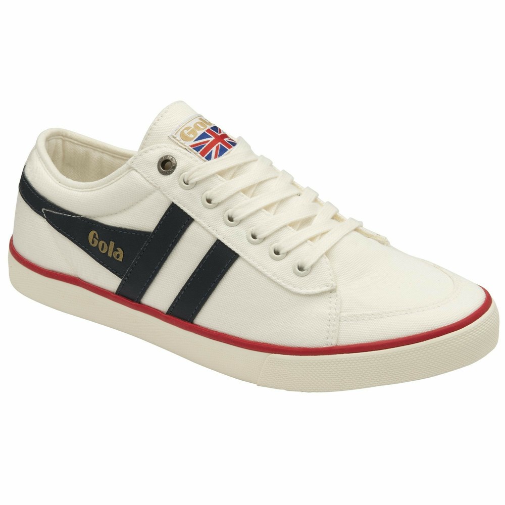 Gola Vegan Classics Comet Plimsoll Men Sneakers White / Navy / Red | FRHJAU053