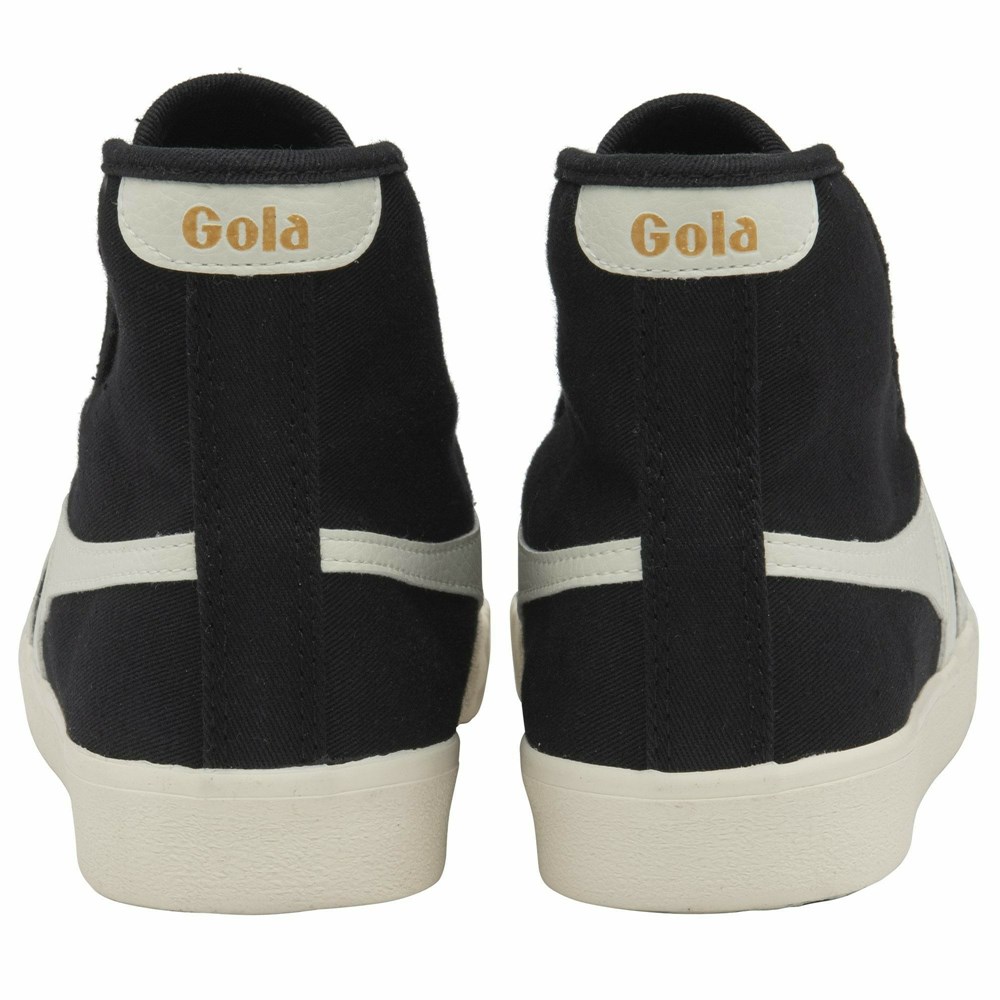 Gola Vegan Classics Tennis Mark Cox High Women Sneakers Black / White | QZBUVT382