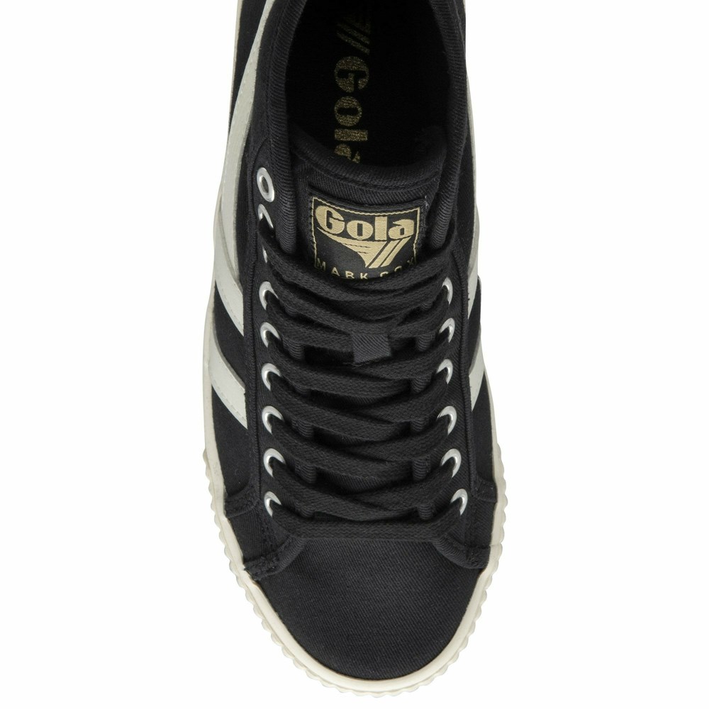 Gola Vegan Classics Tennis Mark Cox High Women Sneakers Black / White | QZBUVT382