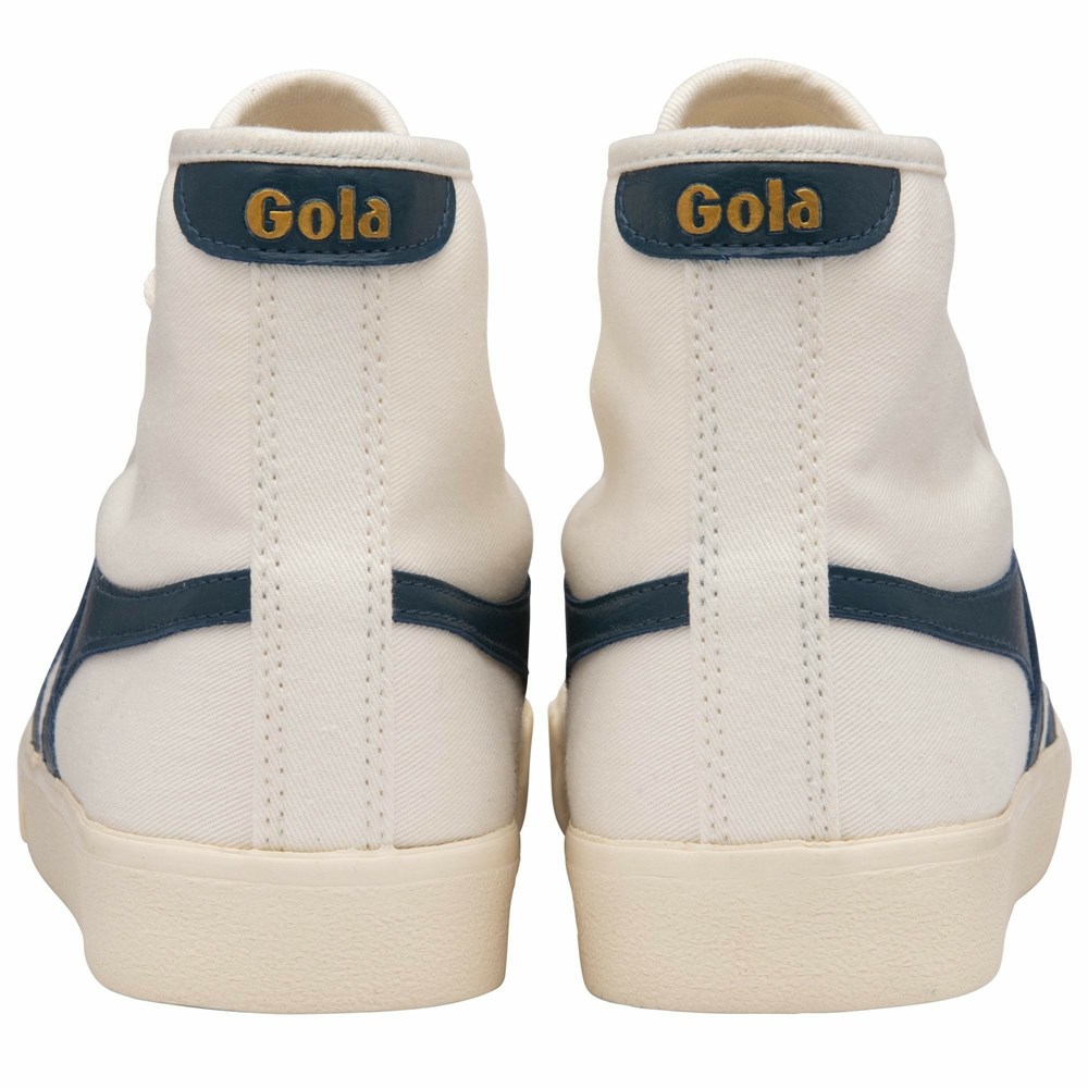 Gola Vegan Classics Tennis Mark Cox High Women Sneakers White / Blue | BQTMOF972