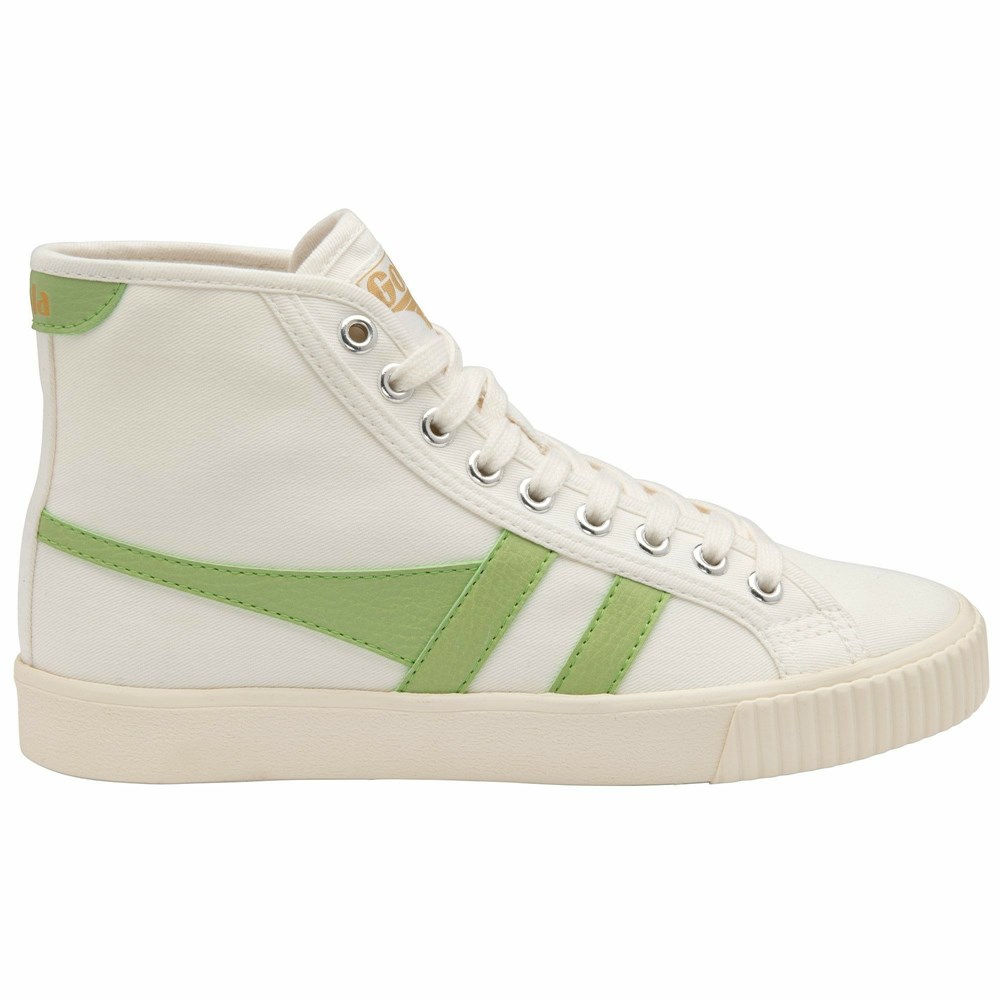 Gola Vegan Classics Tennis Mark Cox High Women Sneakers White / Green | NZMLSJ059