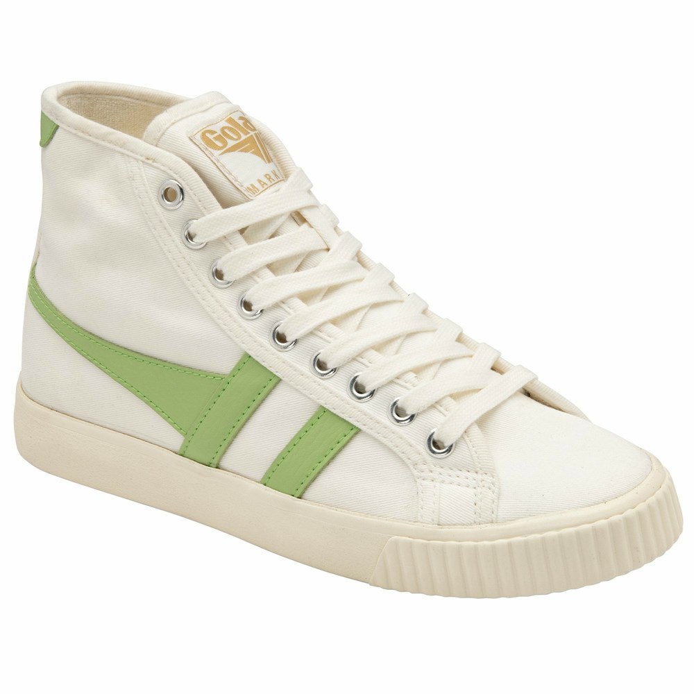 Gola Vegan Classics Tennis Mark Cox High Women Sneakers White / Green | NZMLSJ059