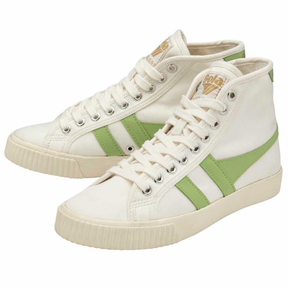 Gola Vegan Classics Tennis Mark Cox High Women Sneakers White / Green | NZMLSJ059