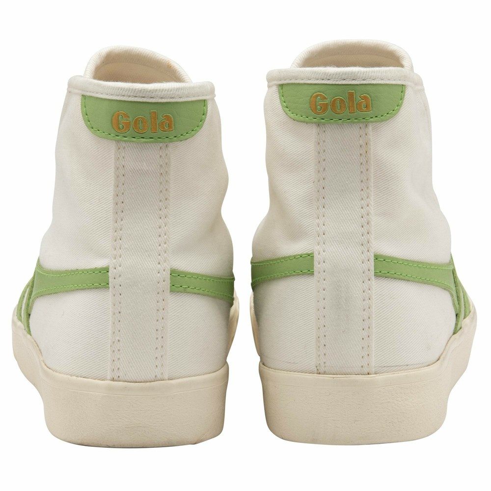 Gola Vegan Classics Tennis Mark Cox High Women Sneakers White / Green | NZMLSJ059