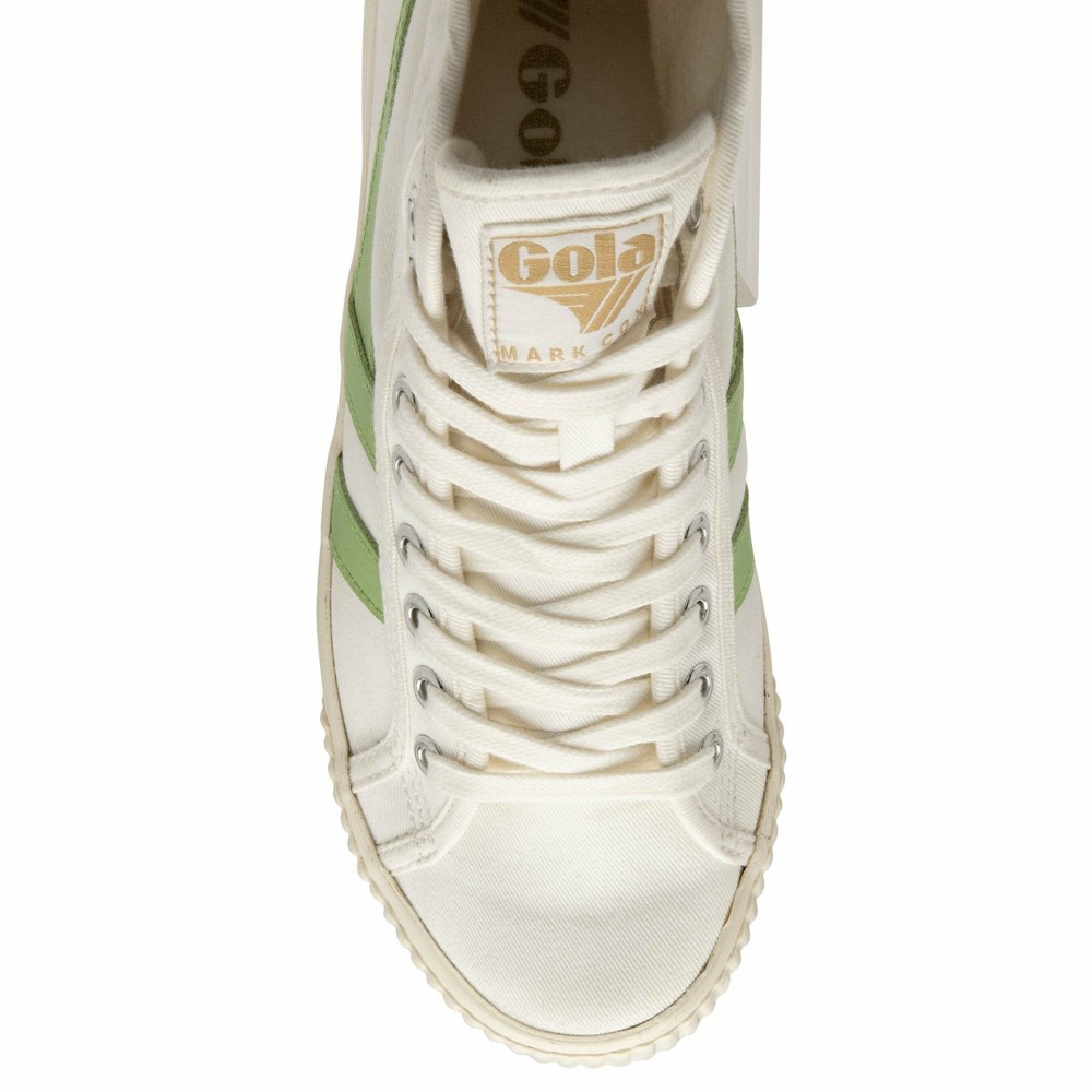 Gola Vegan Classics Tennis Mark Cox High Women Sneakers White / Green | NZMLSJ059