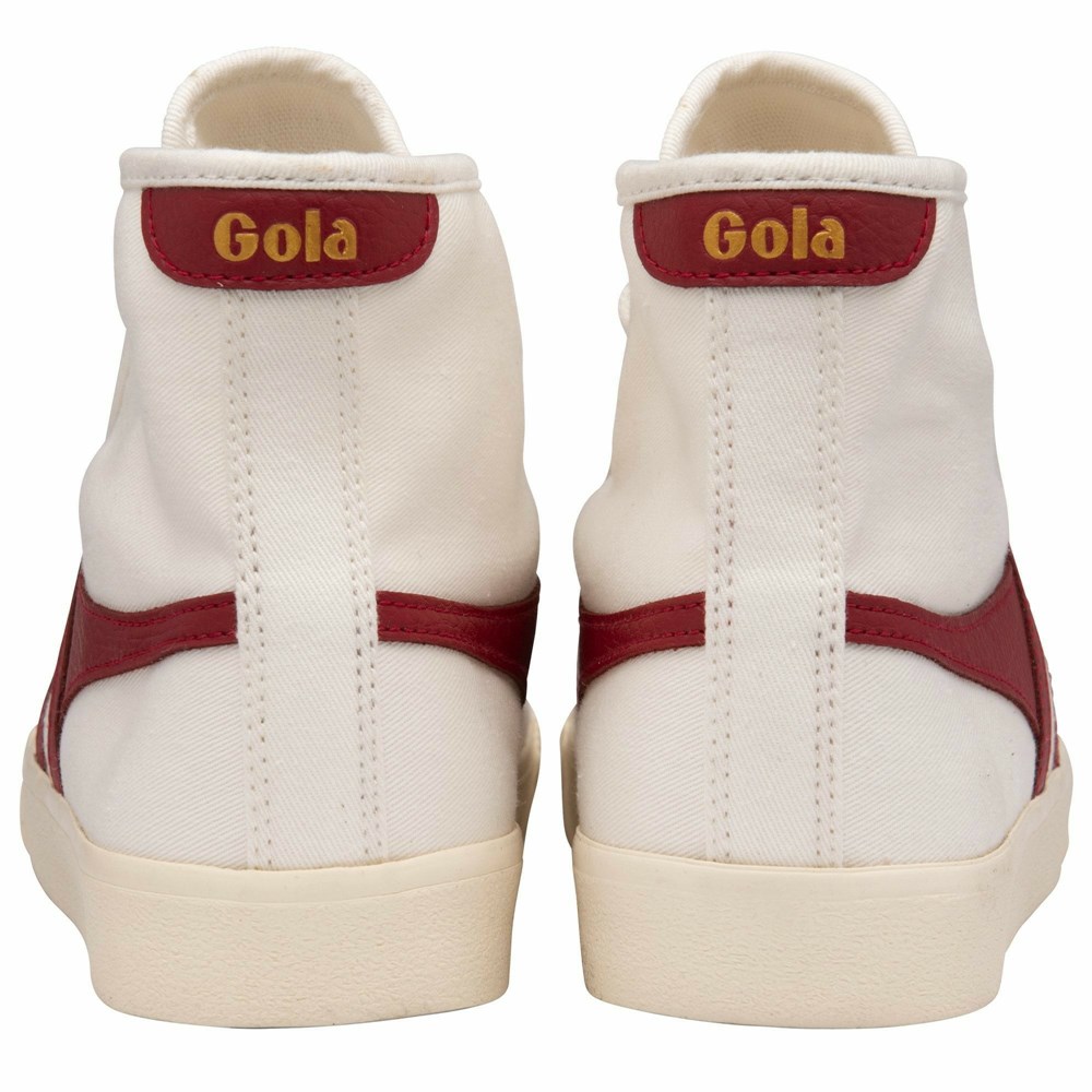 Gola Vegan Classics Tennis Mark Cox High Women Sneakers White / Deep Red | TSNOGE276