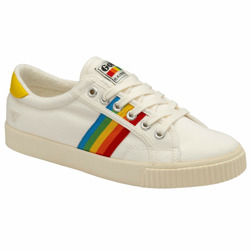 Gola Vegan Classics Tennis Mark Cox Rainbow II Women Sneakers White / Multicolor | KRQCSV896