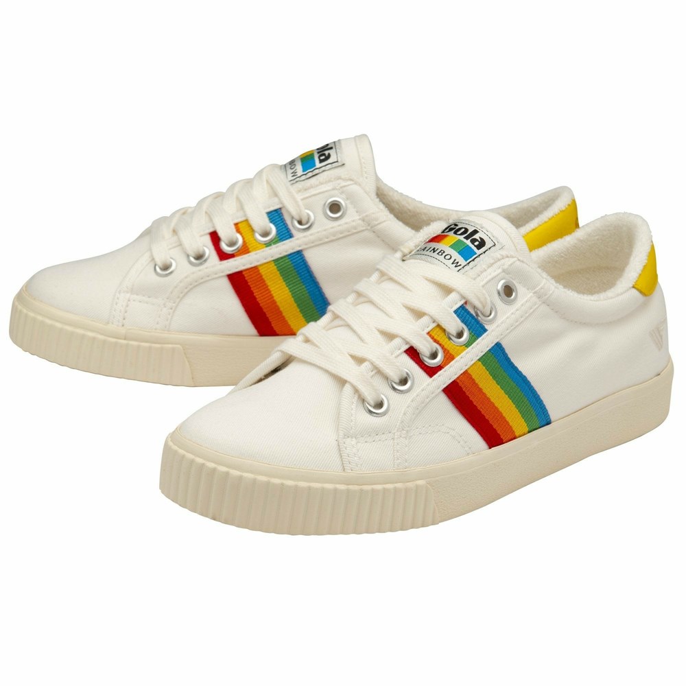 Gola Vegan Classics Tennis Mark Cox Rainbow II Women Sneakers White / Multicolor | KRQCSV896