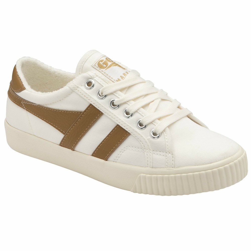 Gola Vegan Classics Tennis Mark Cox Women Sneakers White / Brown | KRHBNX536