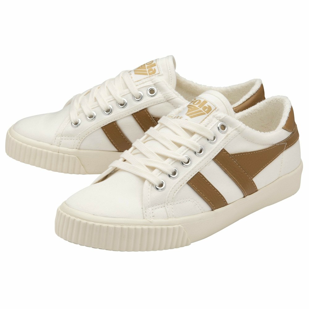 Gola Vegan Classics Tennis Mark Cox Women Sneakers White / Brown | KRHBNX536