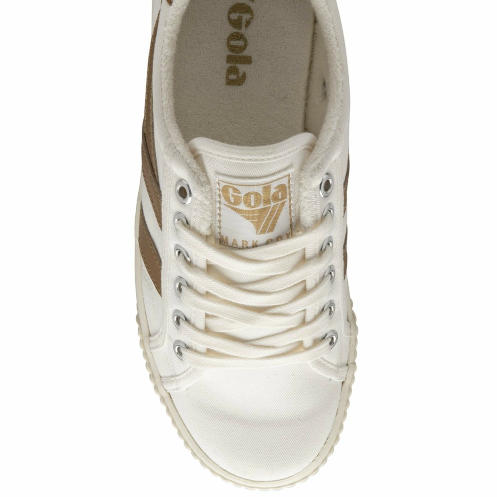 Gola Vegan Classics Tennis Mark Cox Women Sneakers White / Brown | KRHBNX536