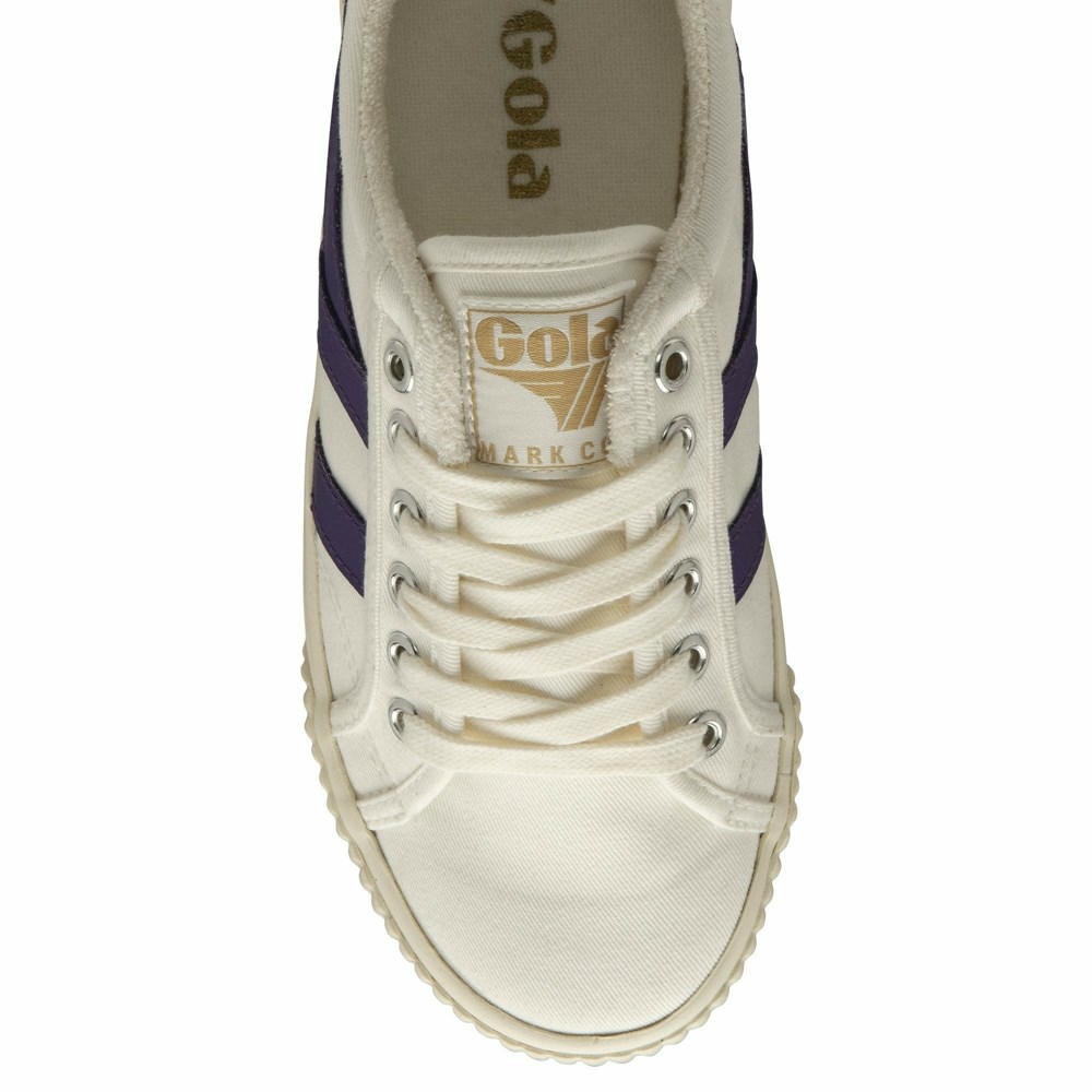 Gola Vegan Classics Tennis Mark Cox Women Sneakers White / Purple | PZLGFA793