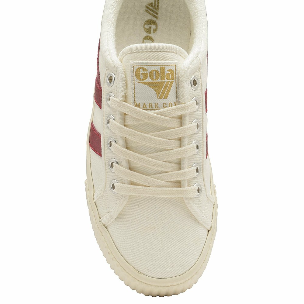 Gola Vegan Classics Tennis Mark Cox Women Sneakers White / Deep Red | DZAXNR682