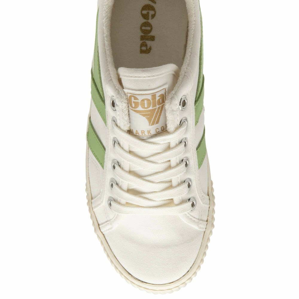 Gola Vegan Classics Tennis Mark Cox Women Sneakers White / Green | NTKGWL563